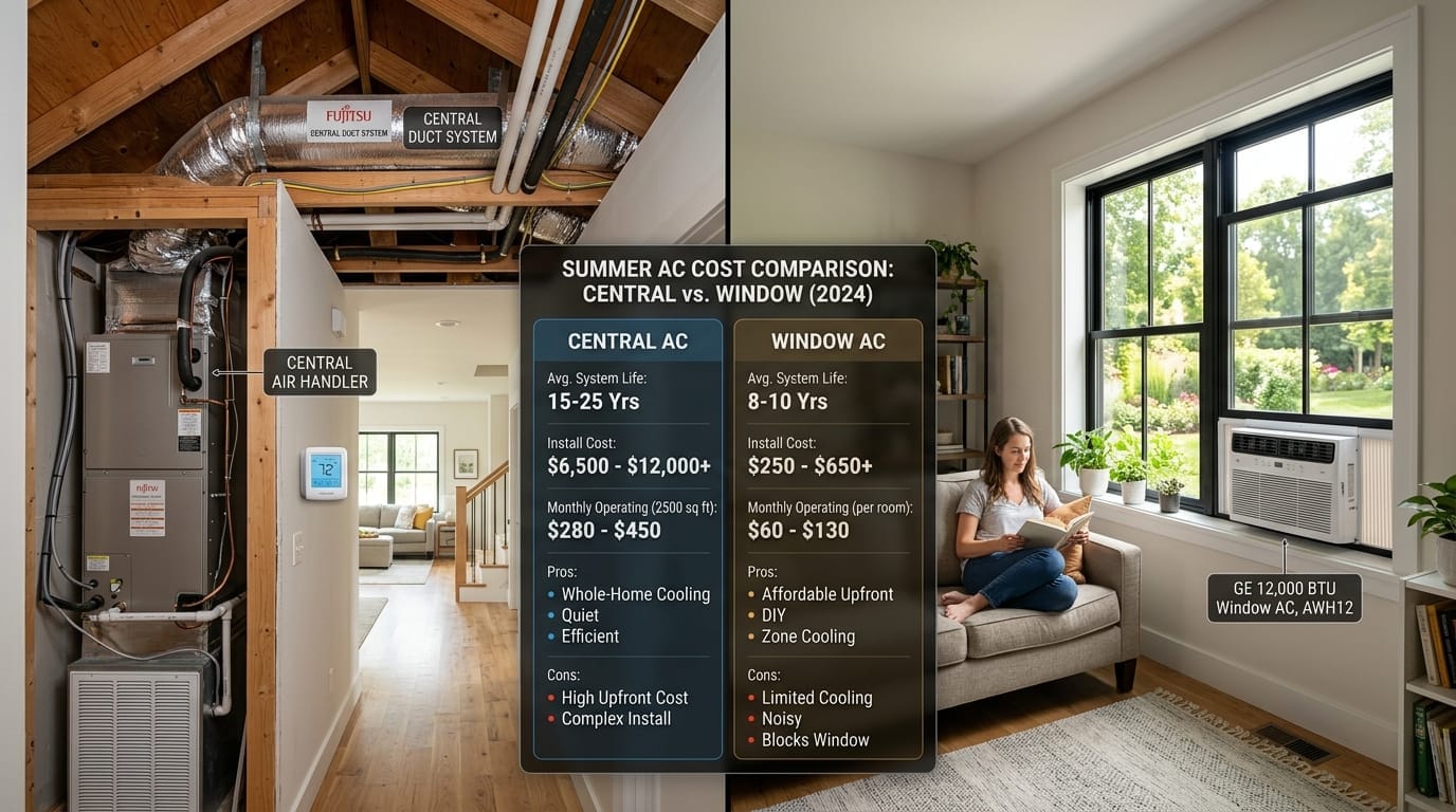 Central AC vs Window AC Cost Comparison